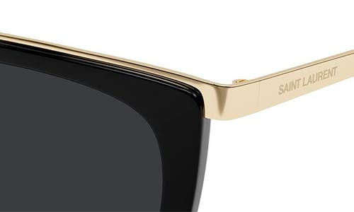 Saint Laurent 57mm Rectangular Sunglasses In Black