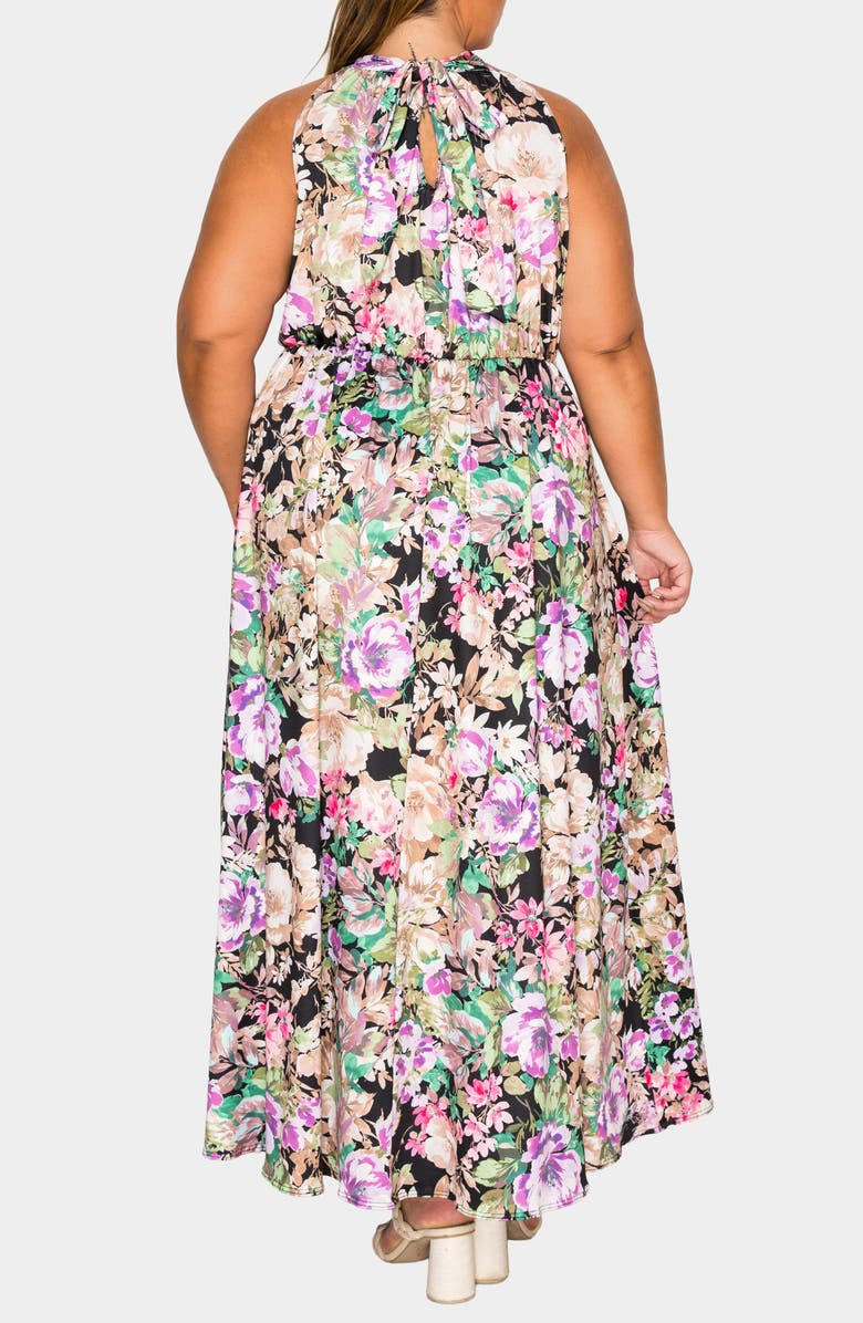 L I V D Bryony Floral Print Sleeveless Dress, Alternate, color, Black Floral