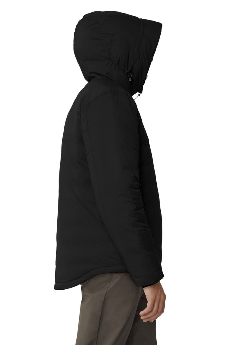 Canada Goose Lodge Packable Down Hooded Jacket, Alternate, color, Black