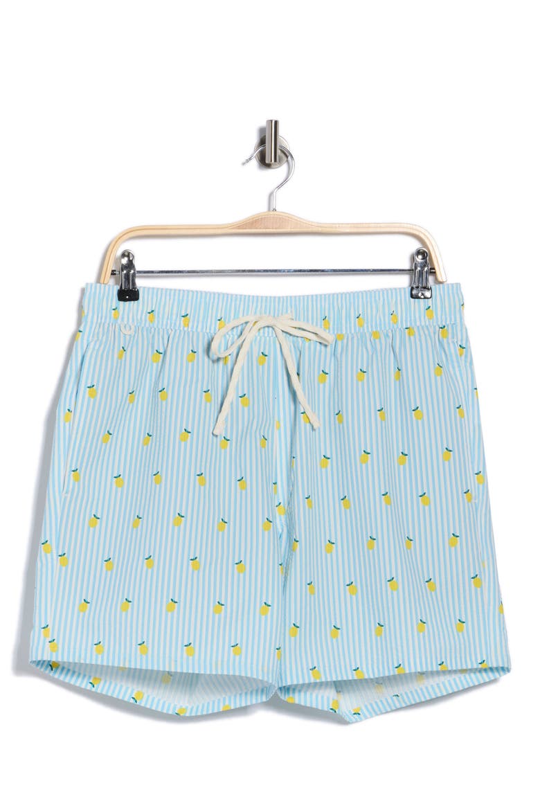 Lemon Seersucker Swim Trunks, Alternate, color, SKY BLUE COMBO