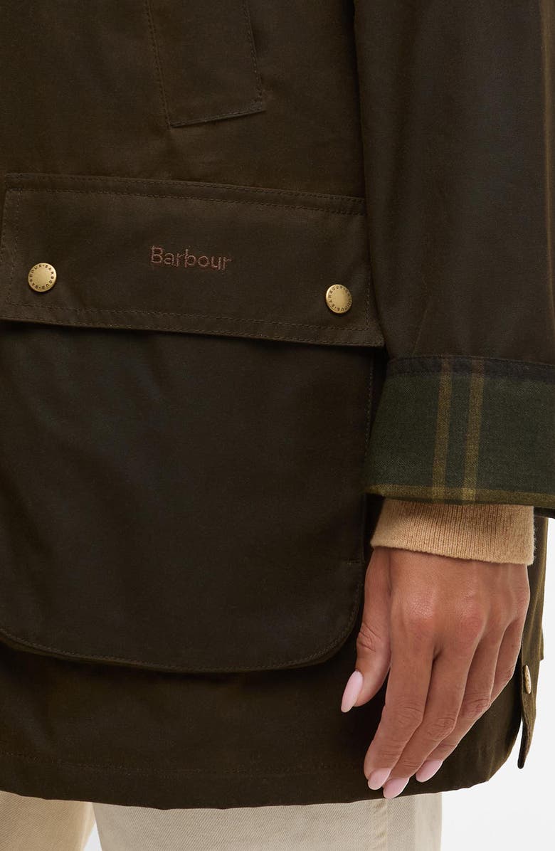 Barbour Acorn Water Repellent Waxed Cotton Jacket, Alternate, color, Olive