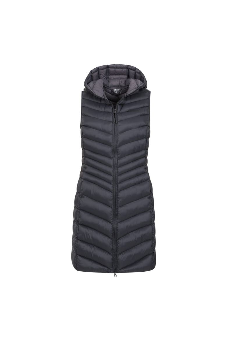 Florence Padded Long Vest, Alternate, color, Black