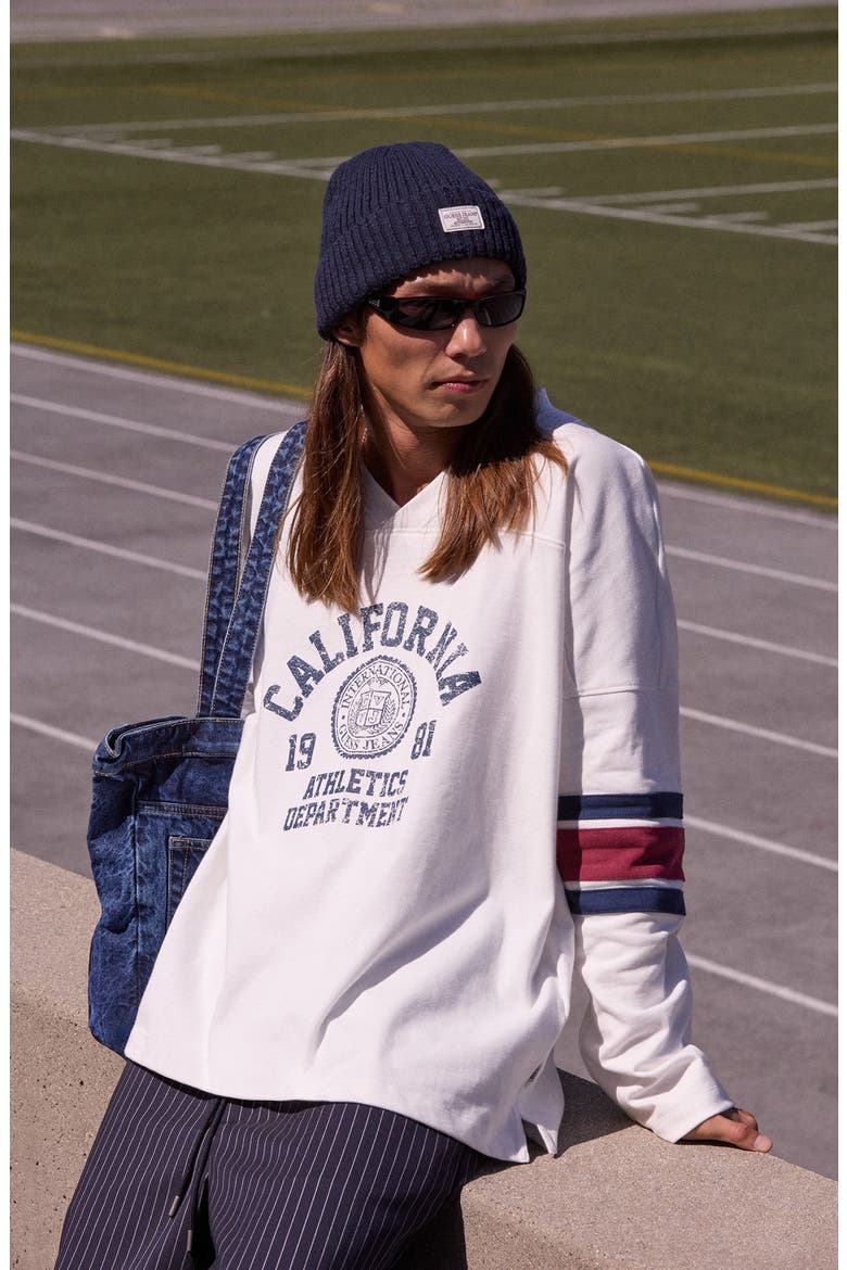 Graphic Long Sleeve Hockey Jersey, Alternate, color, WHITE