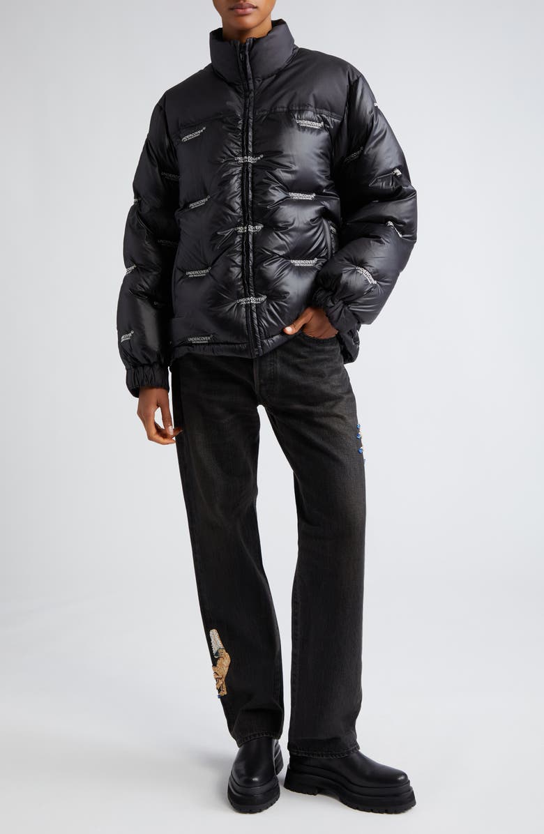 Undercover Beaded Hand High Waist Straight Leg Jeans, Alternate, color,