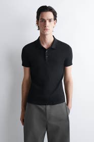 COS Slim Ribbed Cotton Polo Shirt