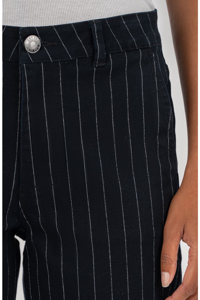 Sienna Pinstripe High Waist Relaxed Straight Leg Jeans, Alternate, color, NAVY