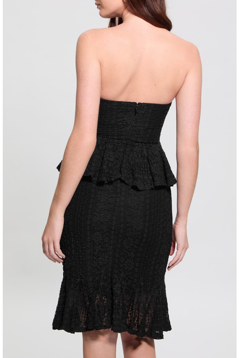 Strapless Harley Ruffle Dress, Alternate, color, JET BLACK