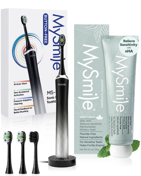 Button-Free Sonic Toothbrush & Nano-Hydroxyapatite Toothpaste Bundle
