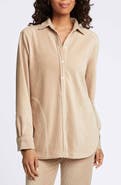 Foxcroft Maddy Plush Corduroy Button-Up Shirt
