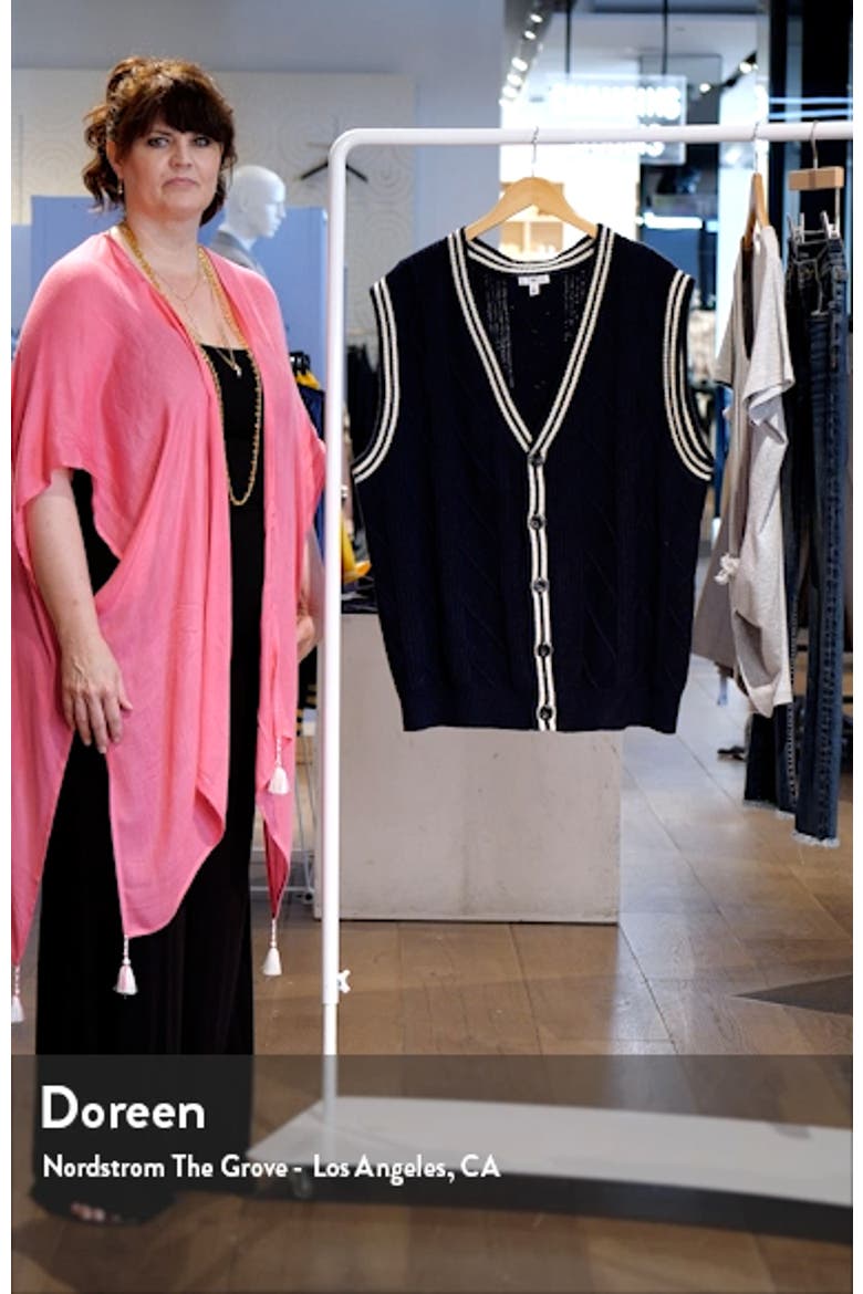 Oversize Cable Knit Cotton Blend Vest video