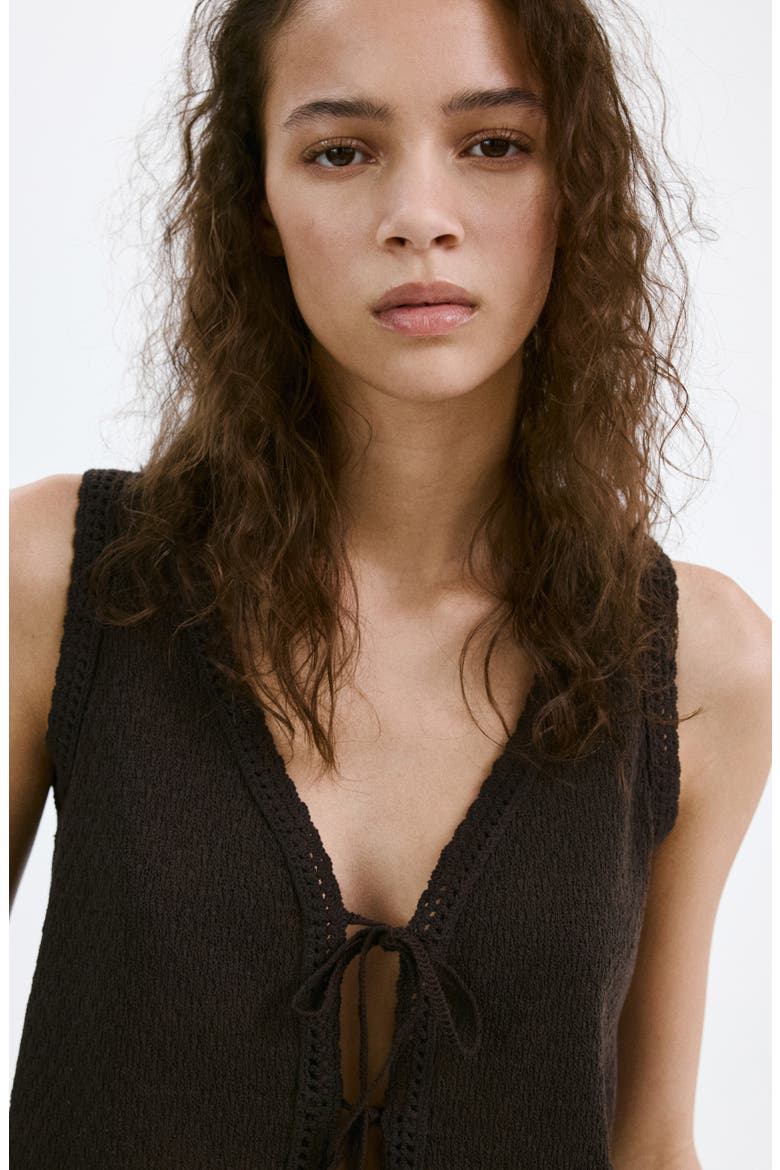 Nati Sleeveless Knit Top, Alternate, color, DARK BROWN