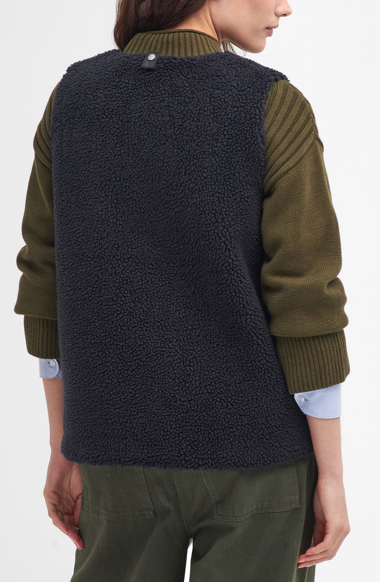 Barbour Dulsie High Pile Fleece Quilted Vest, Alternate, color, Black/ Classic