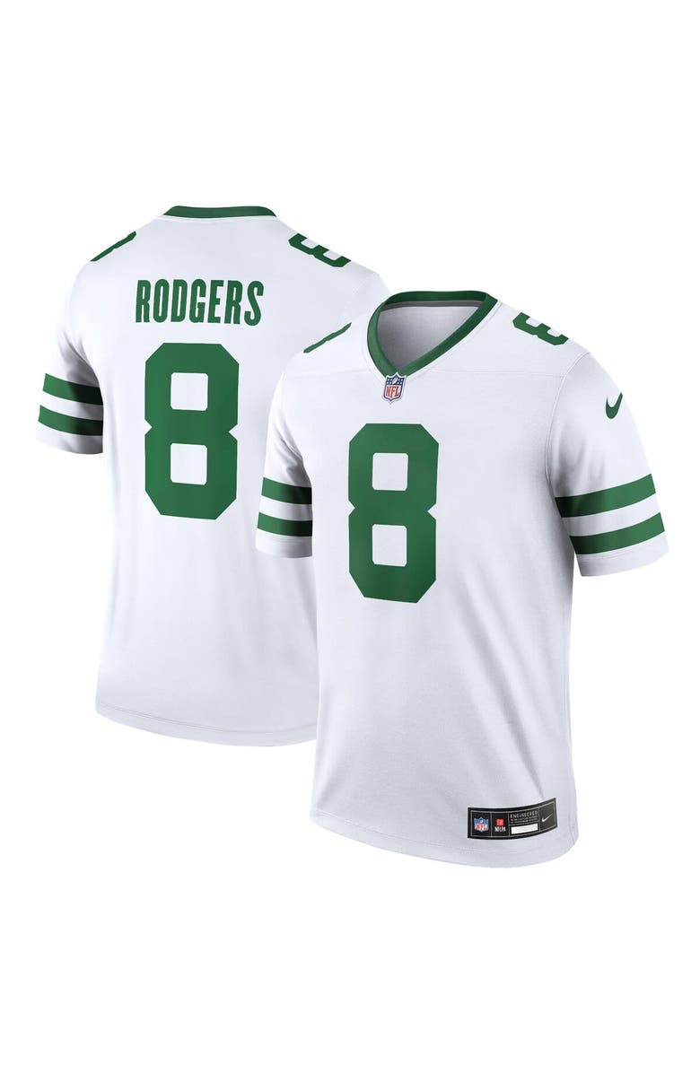 Nike Men's Nike Aaron Rodgers Spotlight White New York Jets Alternate Legend Player Jersey, Main, color, 
