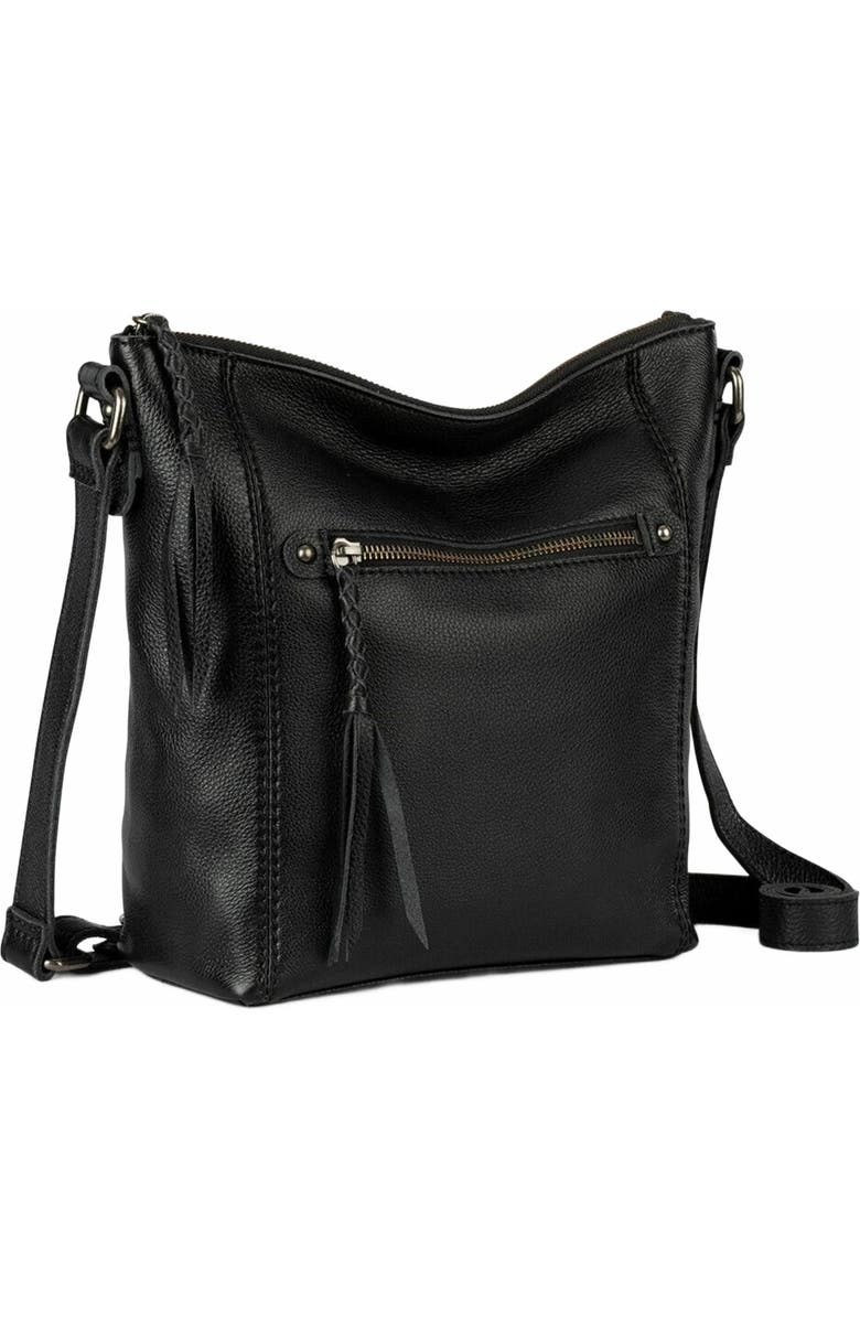 The Sak Ashland Leather Crossbody Bag, Alternate, color, Black