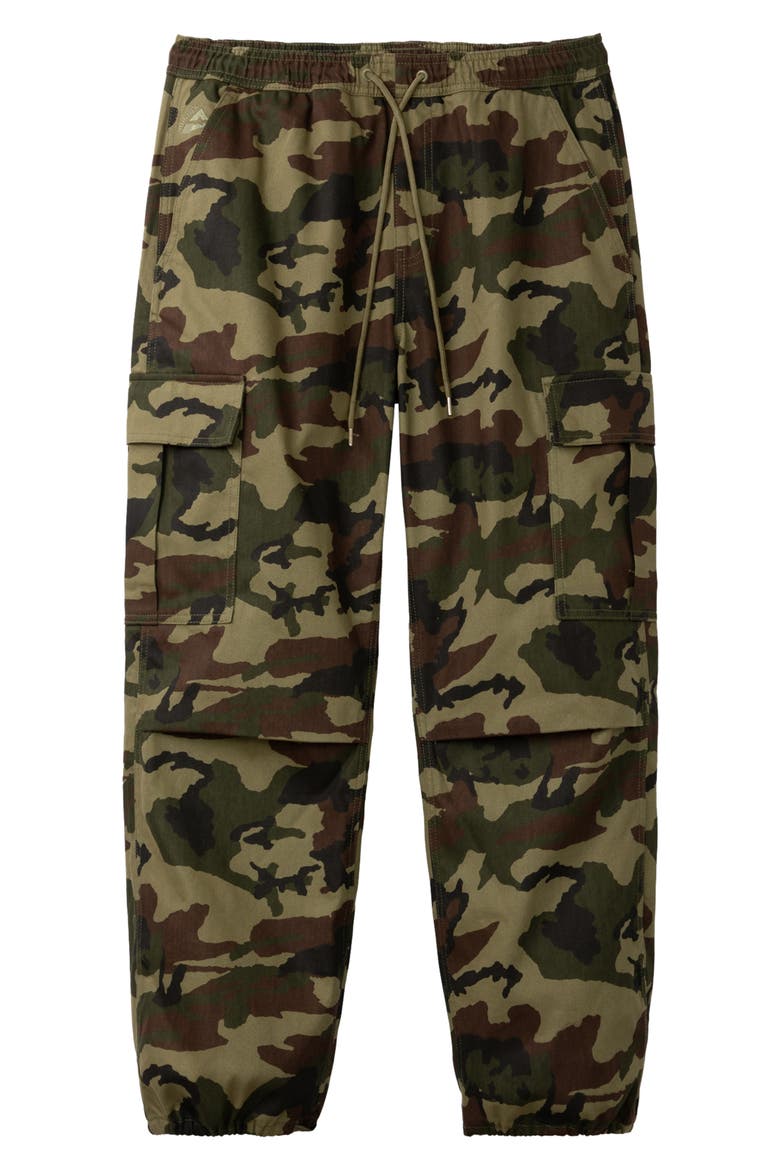 Tie Waist Cargo Pants, Alternate, color, OLIVE CAMO