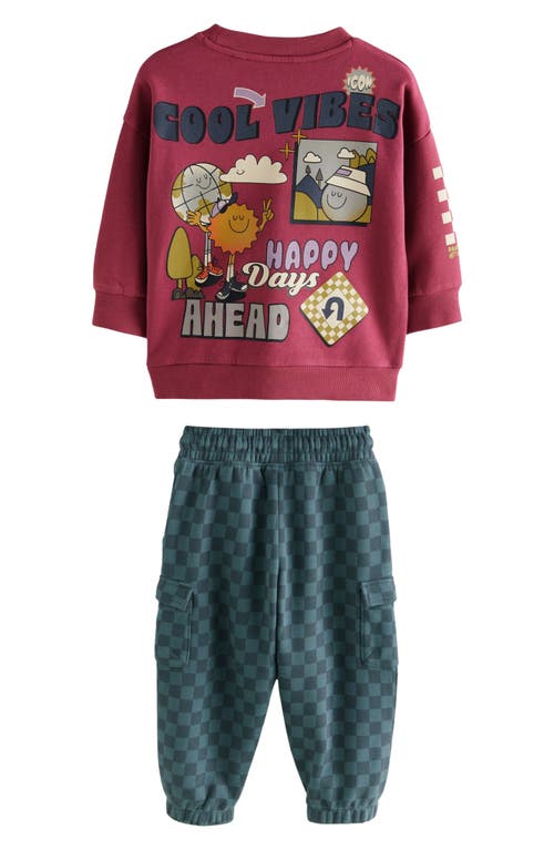 Next Kids' Graphic Sweatshirt & Cargo Joggers Set In Red