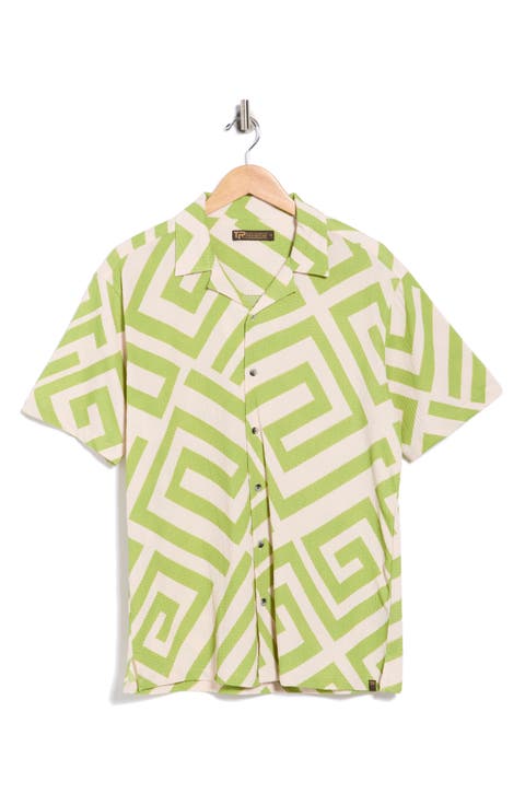 Geometric Print Camp Shirt