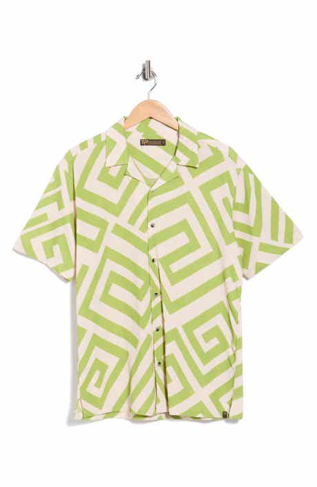 T.R. PREMIUM Geometric Print Camp Shirt