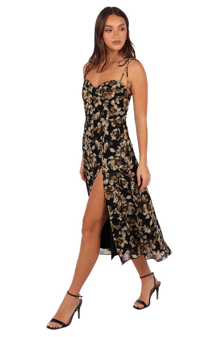Arycia Midi Dress, Alternate, color, BLACK FLORAL