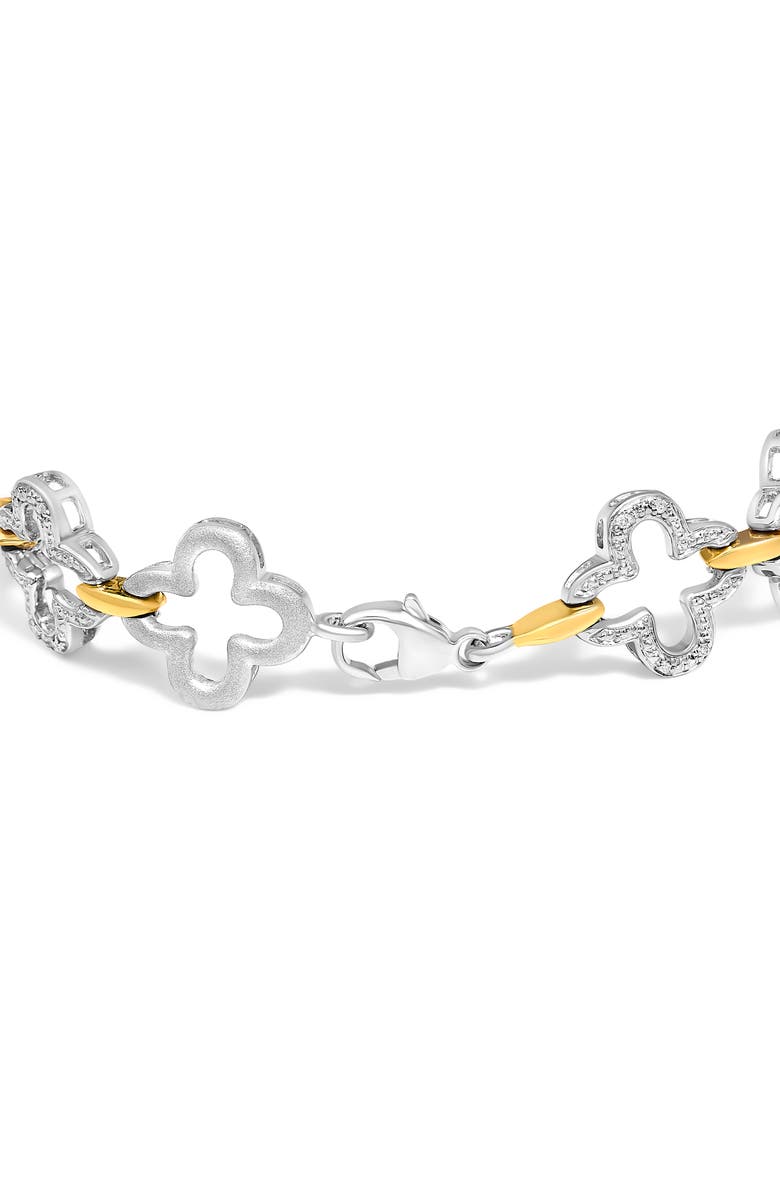 Haus of Brilliance Silver 1/10 Cttw Natural Round Diamond Fashion Tennis Bracelet, Alternate, color, Yellow