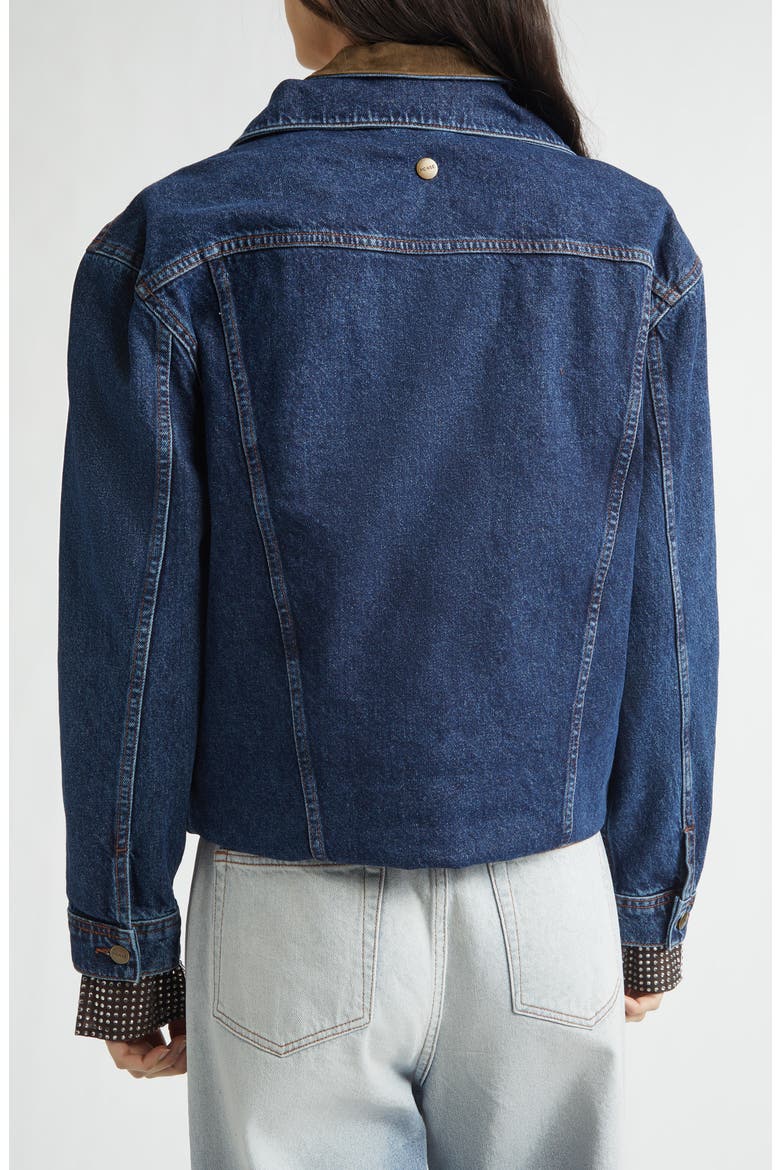 Loop Hem Doubled Denim Jacket, Alternate, color, INDIGO
