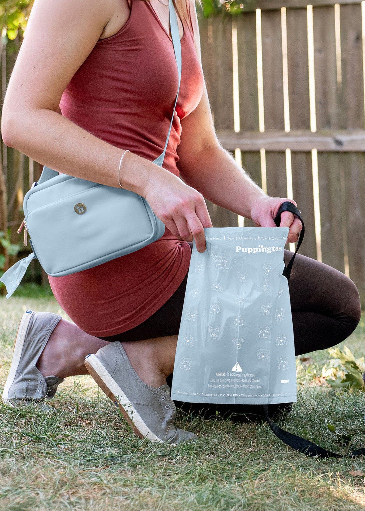 Walk Star Kit 3-in-1 Dog Walk Bag & Bowl plus Matching 90 Refill Dog Waste Bags, Alternate, color, Ice Blue