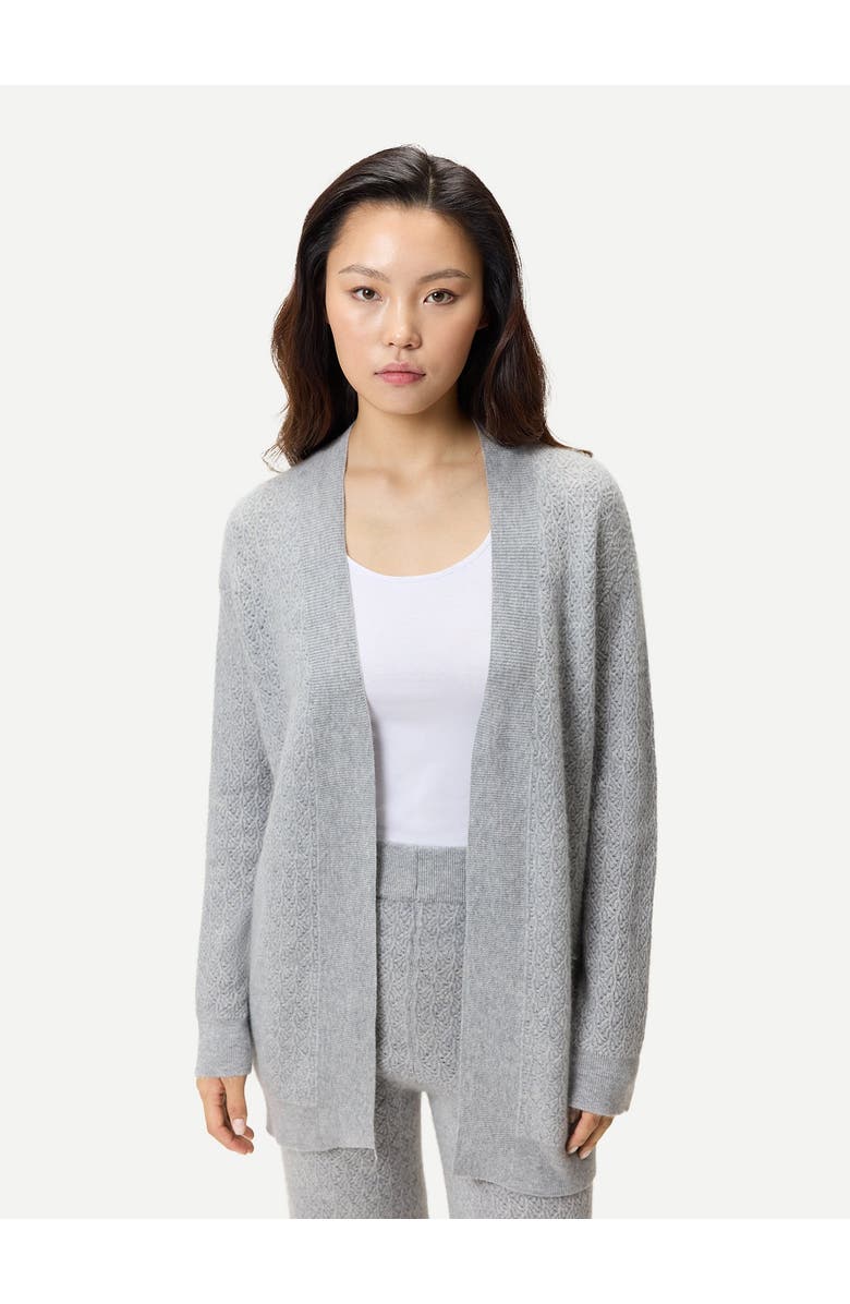 Gobi Cashmere Ajour Knit Open front Cardigan, Alternate, color, High Rise