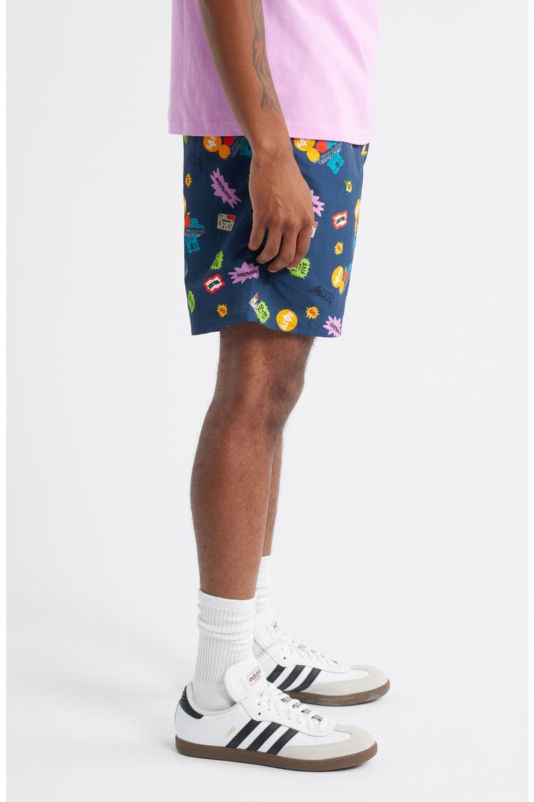 Scatter Graphic Nylon Shorts, Alternate, color, SARGASSO S