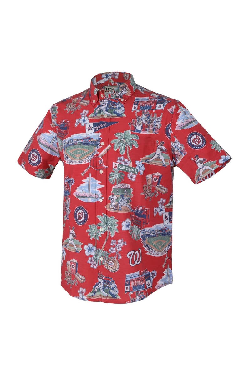 Reyn Spooner Men's Reyn Spooner  Red Washington Nationals Scenic Tri-Blend Button-Down Shirt, Alternate, color, Red