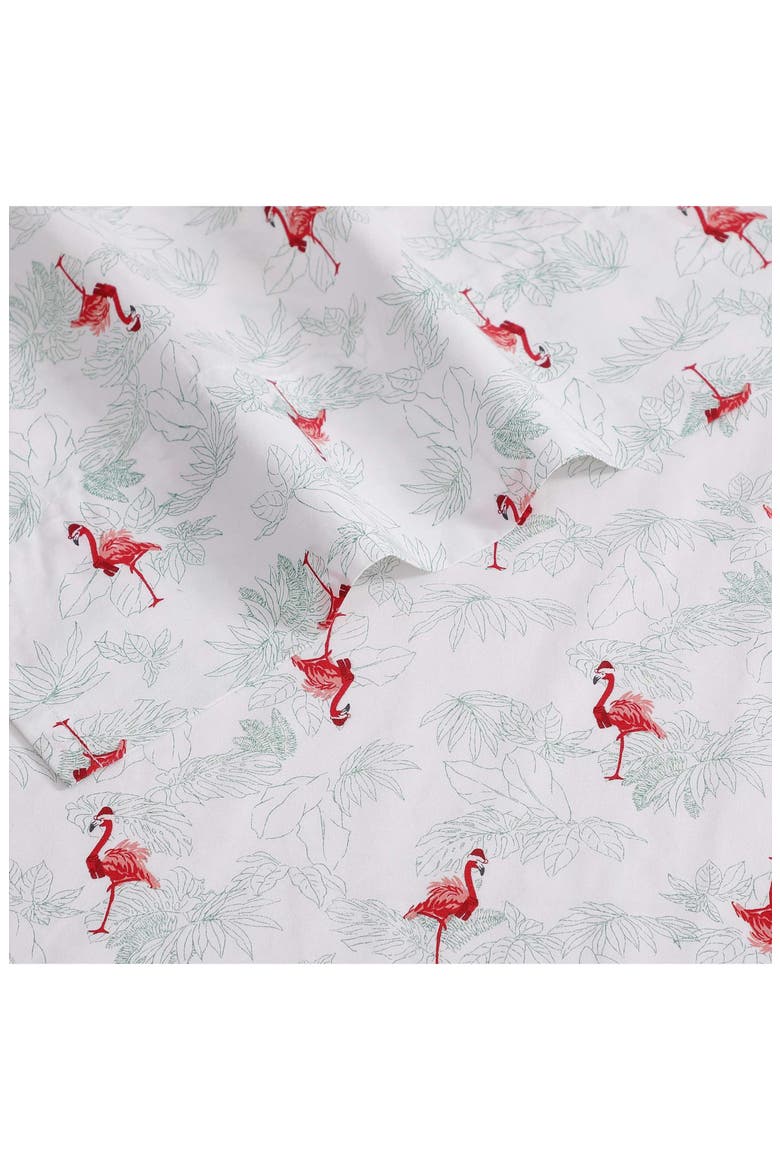 Wrapped Up Cotton Percale Sheet Set, Alternate, color, RED/ GREEN