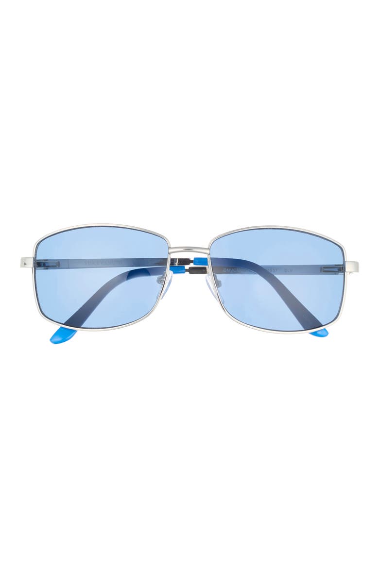 136mm Rectangular Sunglasses, Main, color, SILVER
