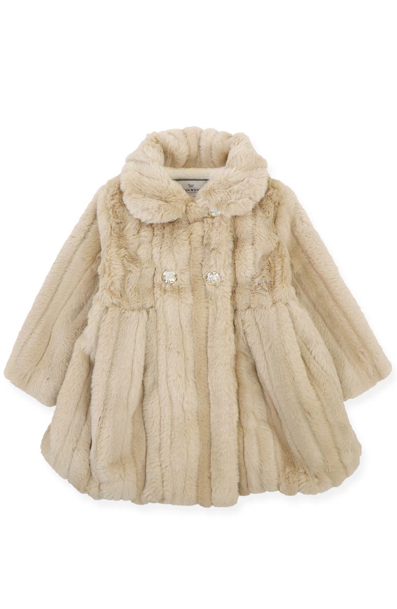 Widgeon Faux Fur Balloon Coat, Main, color, Gold Mink Stripe