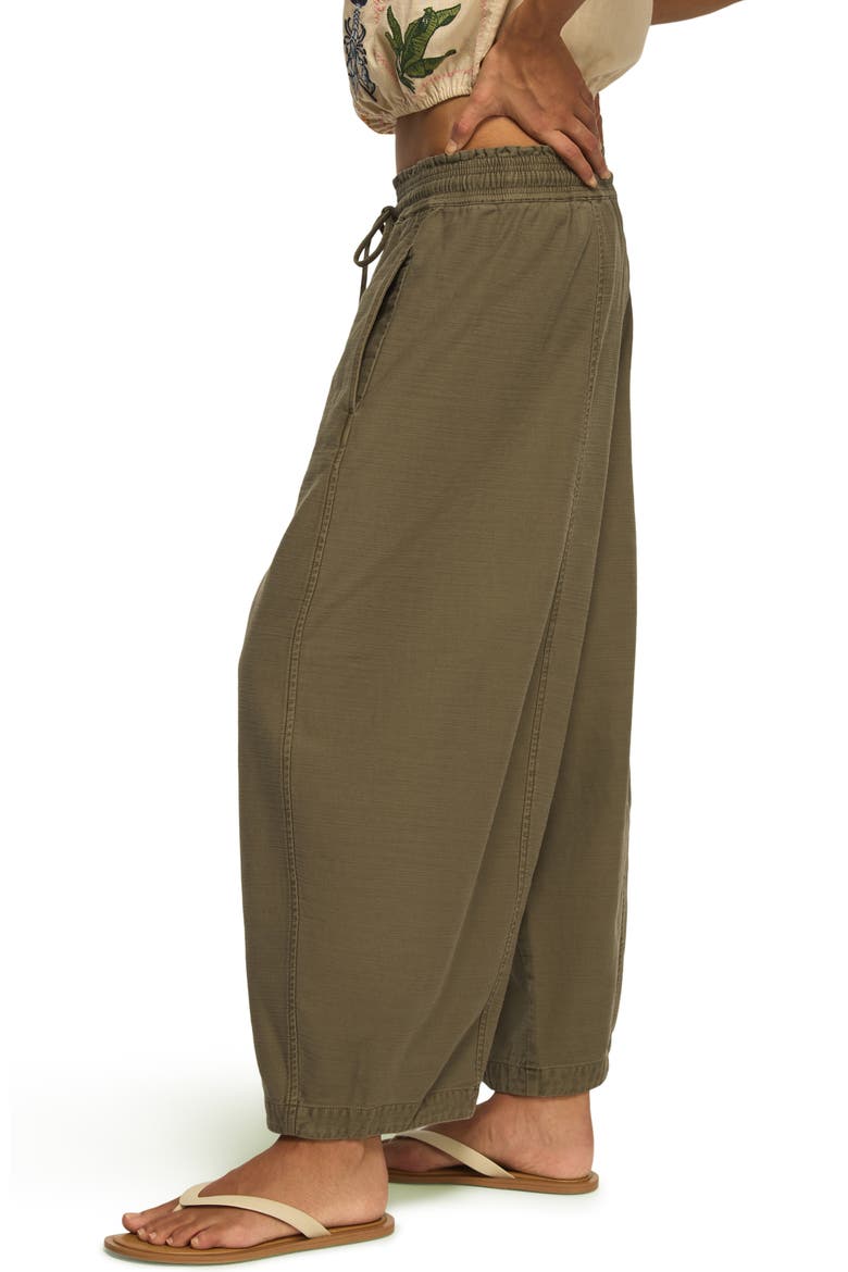 Stripe Cotton Blend Barrel Leg Pants, Alternate, color, DUSTY OLIVE
