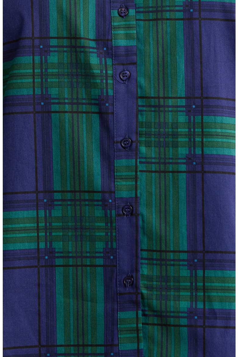 Ima Harrisville Plaid Button-Up Cotton Shirt, Alternate, color, NAVY-GREEN