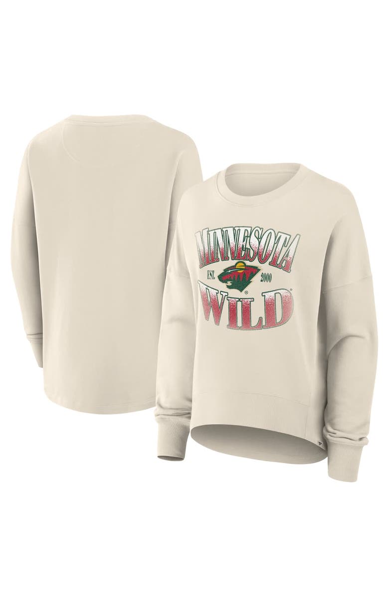 FANATICS Women
s Fanatics Cream Minnesota Wild Oversized Slice Pullover Sweatshirt, Main, color, Cream