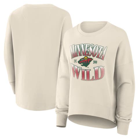 Women
s Fanatics Cream Minnesota Wild Oversized Slice Pullover Sweatshirt