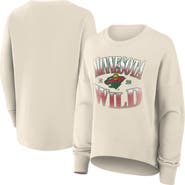 FANATICS Women's Fanatics Cream Minnesota Wild Oversized Slice Pullover Sweatshirt