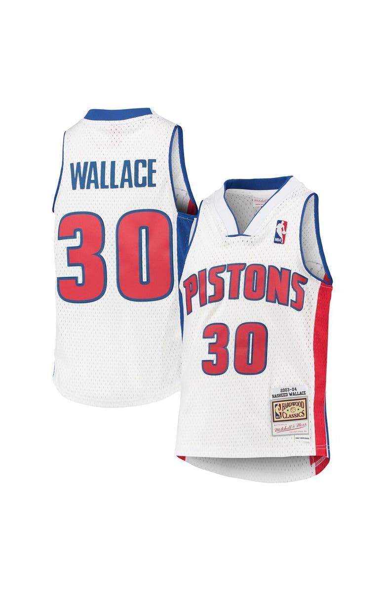 Mitchell & Ness Youth Mitchell & Ness Rasheed Wallace White Detroit Pistons 2003/04 Hardwood Classics Swingman Jersey, Main, color, White