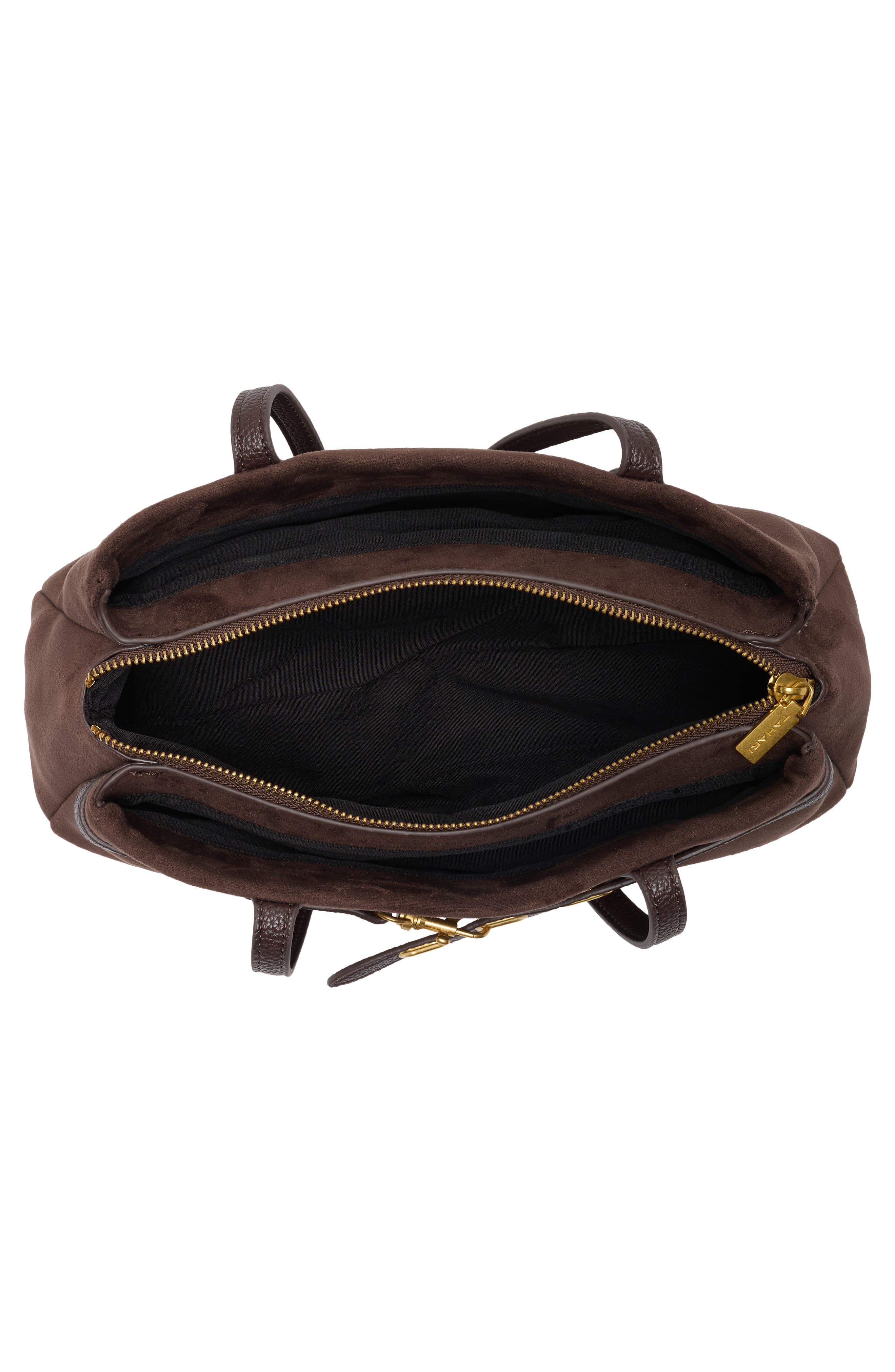 Kensey Faux Suede Satchel, Alternate, color, COCOA