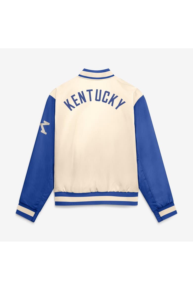 Men's Nike  Natural/Royal Kentucky Wildcats Legacy Full-Snap Bomber Jacket, Alternate, color, Natural