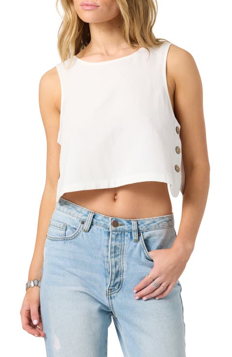 Sanders Side Button Crop Tank