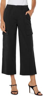 Liverpool Los Angeles High Waist Crop Wide Leg Cargo Pants