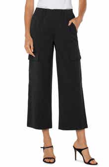 Liverpool Los Angeles High Waist Crop Wide Leg Cargo Pants
