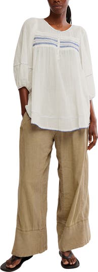 Days End Pull-On Linen Blend Wide Leg Pants