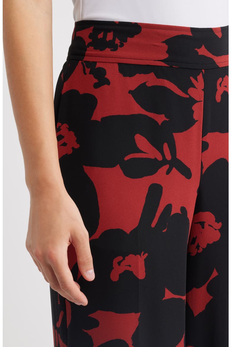 Floral High Waist Wide Leg Pants, Alternate, color, RUST/ ANNE BLACK