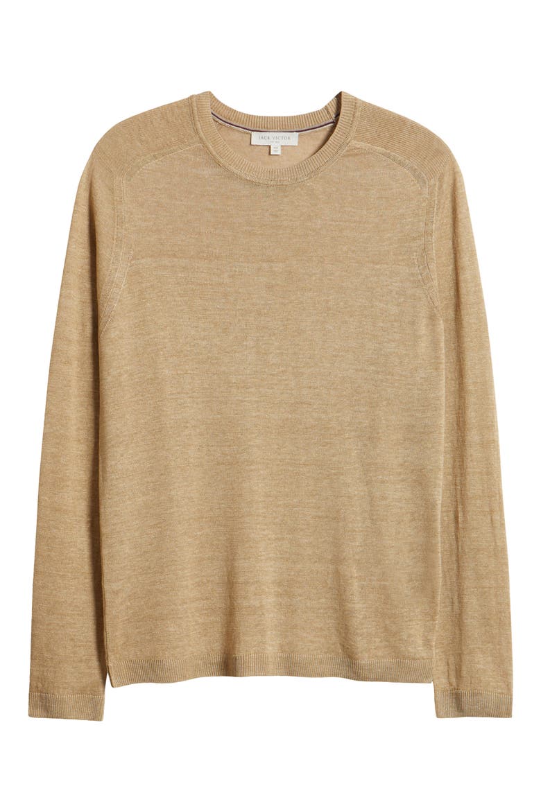Cormack Long Sleeve Crewneck Linen & Silk Pullover, Alternate, color, SOFT BEIGE