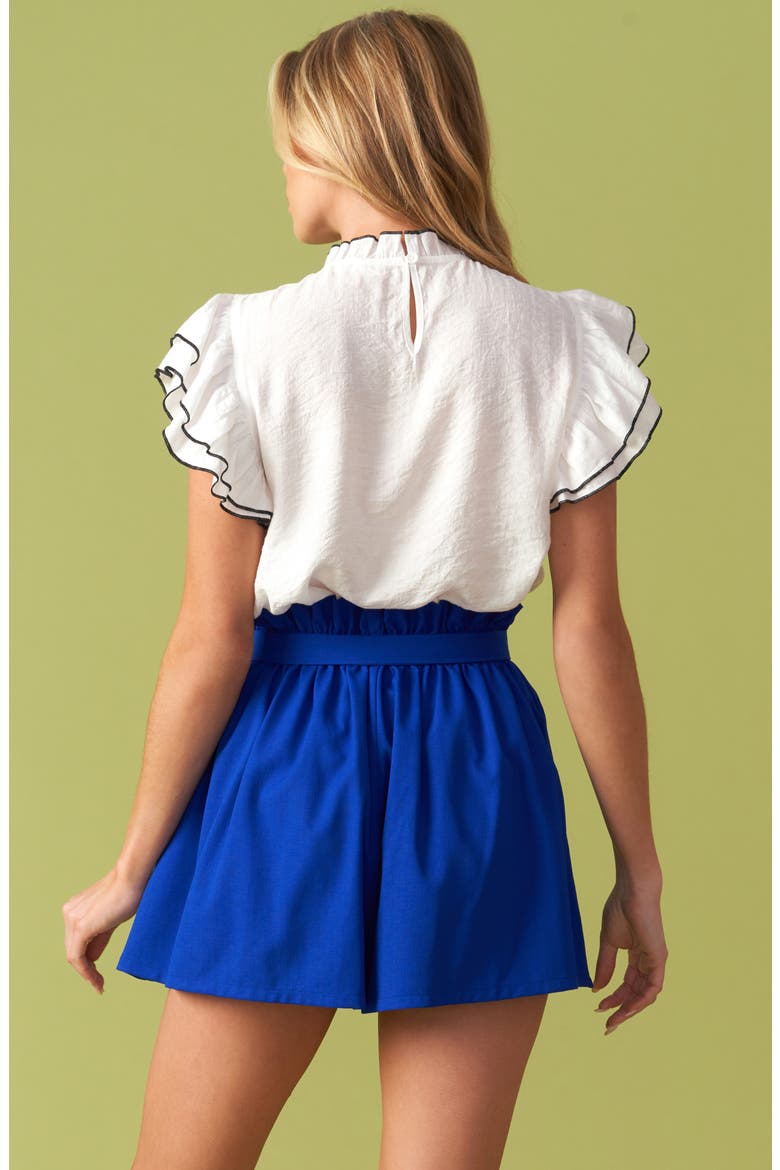 Pleated Paperbag Shorts, Alternate, color, ROYAL