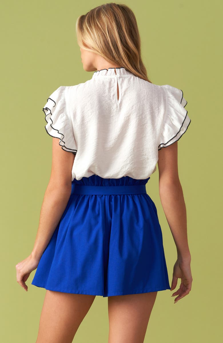 FLYING TOMATO Pleated Paperbag Shorts, Alternate, color, Royal