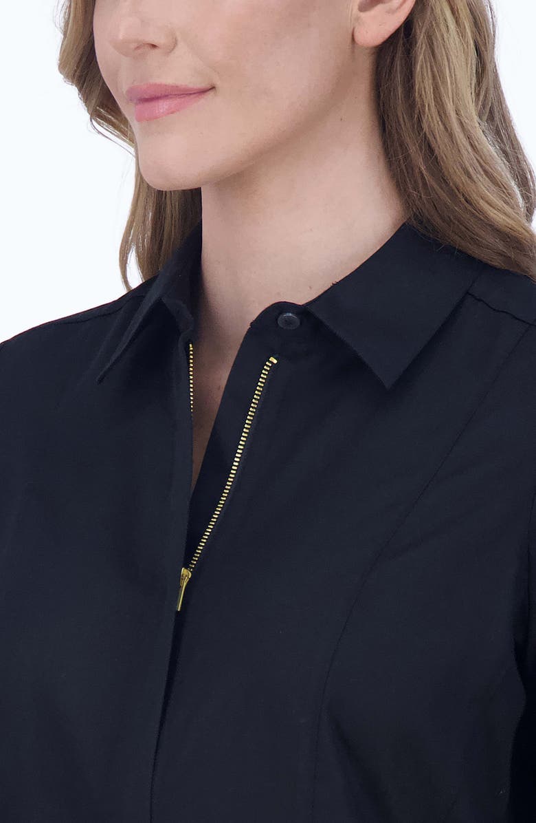 Foxcroft Aimee Sateen Zip-Up Shirt, Alternate, color, 