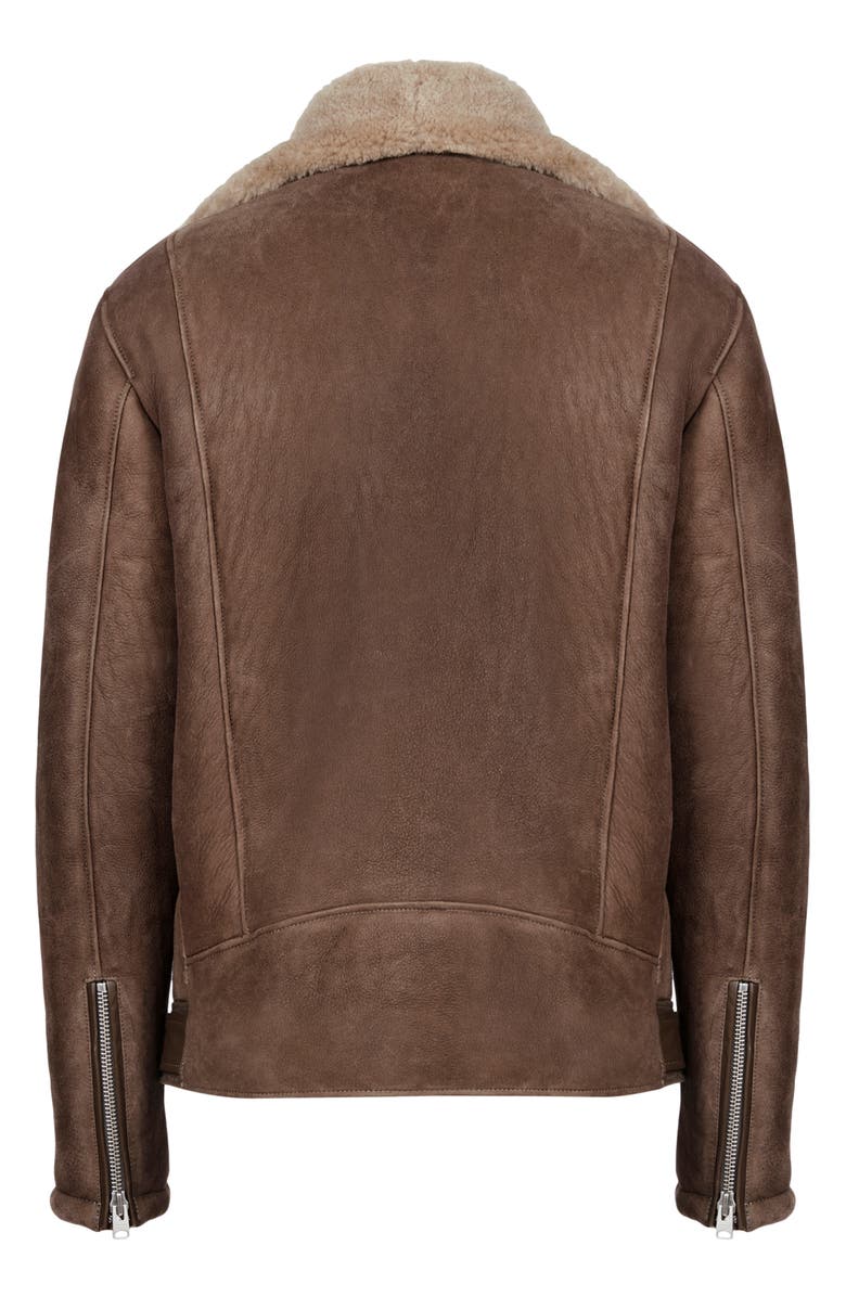 AllSaints Terro Genuine Shearling Lined Leather Jacket, Alternate, color, 